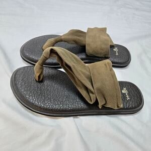 Sanuk Green Yoga Sling 2 Stetchy Slingback Toe Sandals